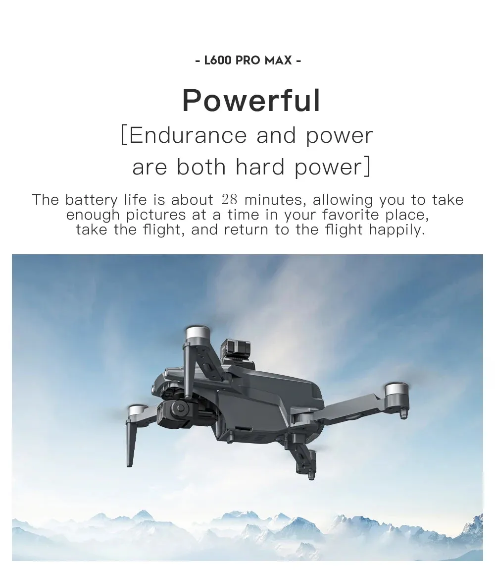 L600 PRO MAX Drone 4K Three-Axis PTZ HD Dual Camera Laser Obstacle Avoidance Brushless Motor GPS 5G WIFI RC FPV Quadcopter Toys