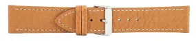 Light Brown Contrast Stitch Heavy Grain Leather Watch Band 24mm 175939