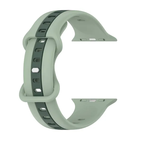 Light Green and Dark Green Silicone Apple Watch Band 淺綠墨綠矽膠 Apple 錶帶 KCWATCH1263