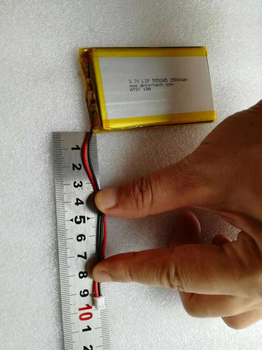 Lithium Ion Polymer Battery 3.7v 2500mA with JST connector