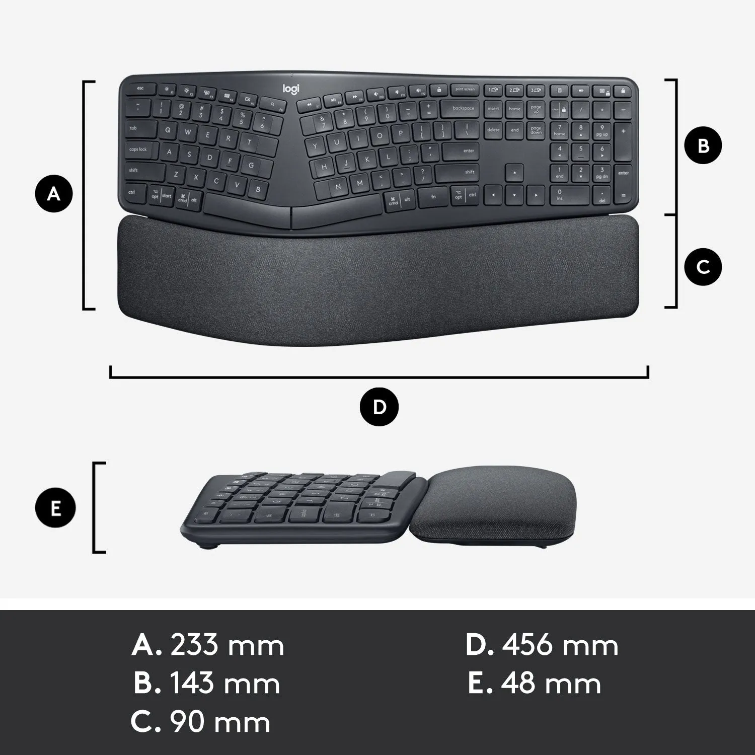 Logitech ERGO K860 Bluetooth Ergonomic Keyboard - English