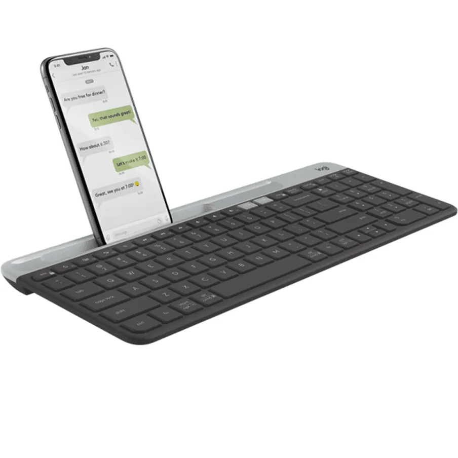 Logitech K580 Slim Multi-Device Wireless Keyboard Phone Tablet Holder Compact Graphite