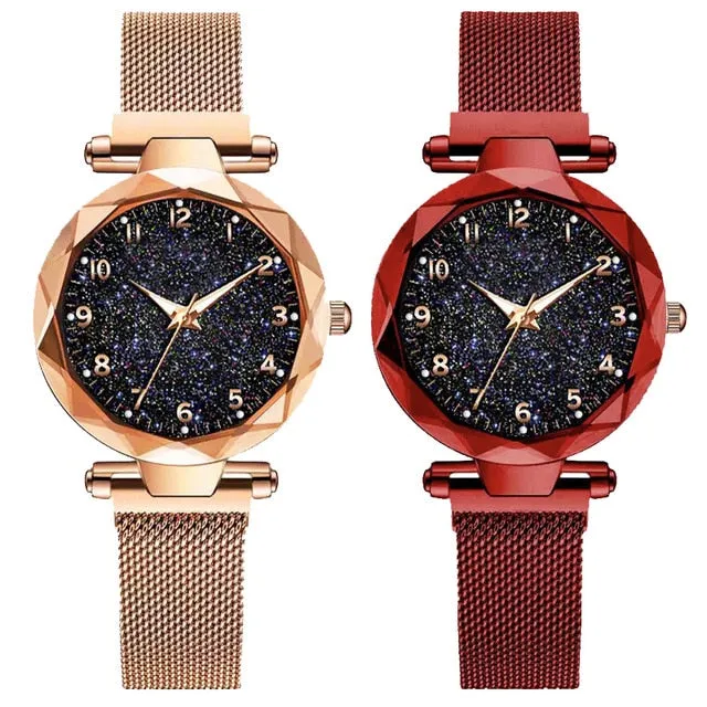 Luxury Women Watches Magnetic Starry