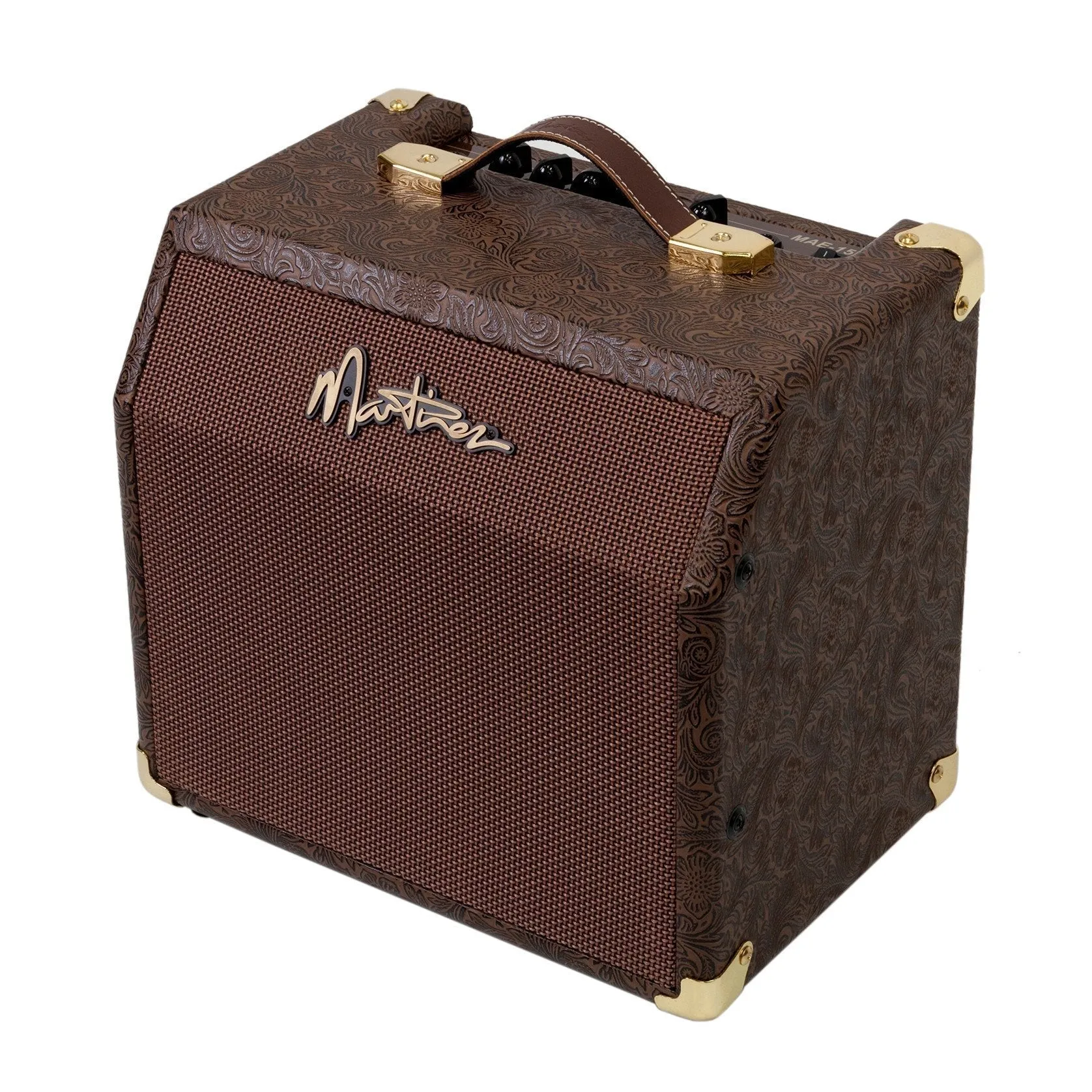 Martinez Retro-Style 15 Watt Acoustic Guitar Amplifier with Chorus (Paisley Brown)