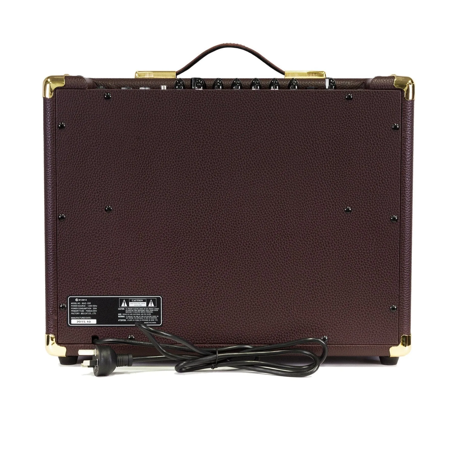 Martinez Retro-Style 25 Watt Acoustic Guitar Amplifier with Reverb (Brown Vinyl)