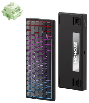 MCHOSE G75 PRO RGB Hot-Swappable 75% Layout 三模無線機械鍵盤 (白菜豆腐軸V2) - Morion Quartz 晶石黑色