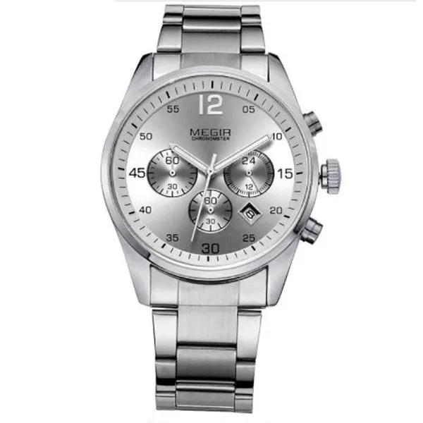 MEGIR Military Style Business Watch with Stainless Band