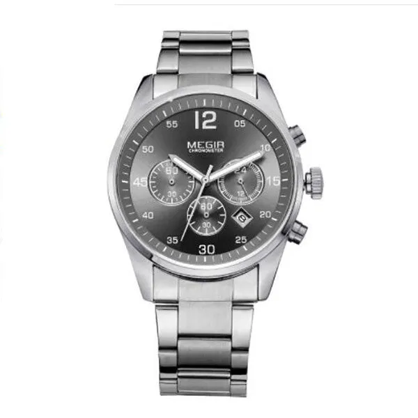 MEGIR Military Style Business Watch with Stainless Band