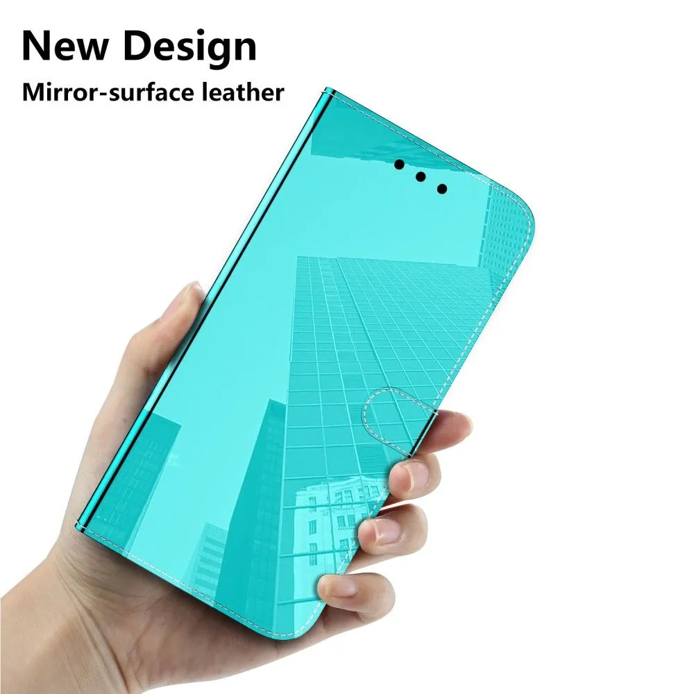 Mirror Motorola Moto E32 flip case - Cyan