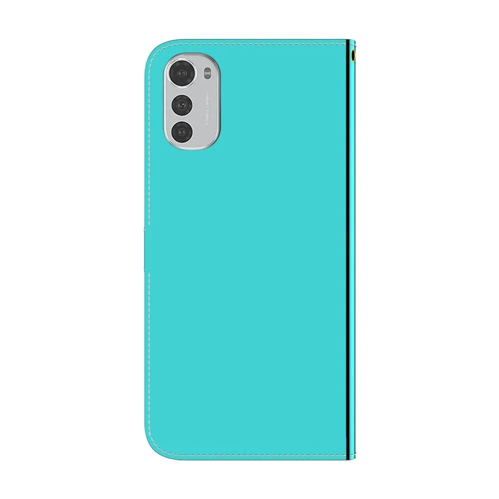 Mirror Motorola Moto E32 flip case - Cyan