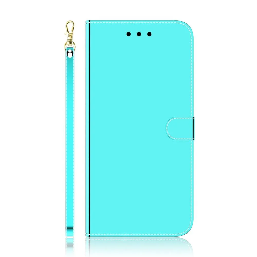 Mirror Motorola Moto E32 flip case - Cyan