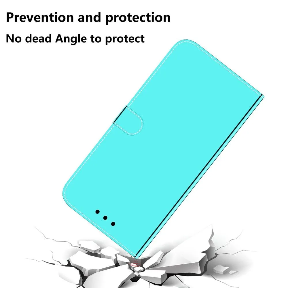 Mirror Motorola Moto E32 flip case - Cyan