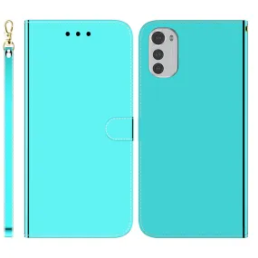 Mirror Motorola Moto E32 flip case - Cyan