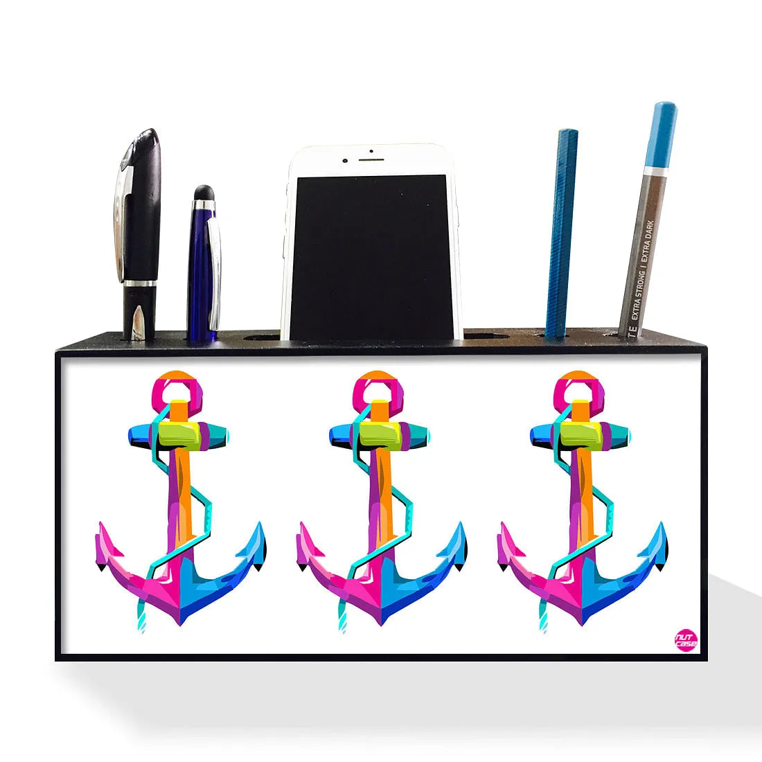 Mobile Stand With Pen Holder Desk Organizer for Office - Anchor Cool  Art