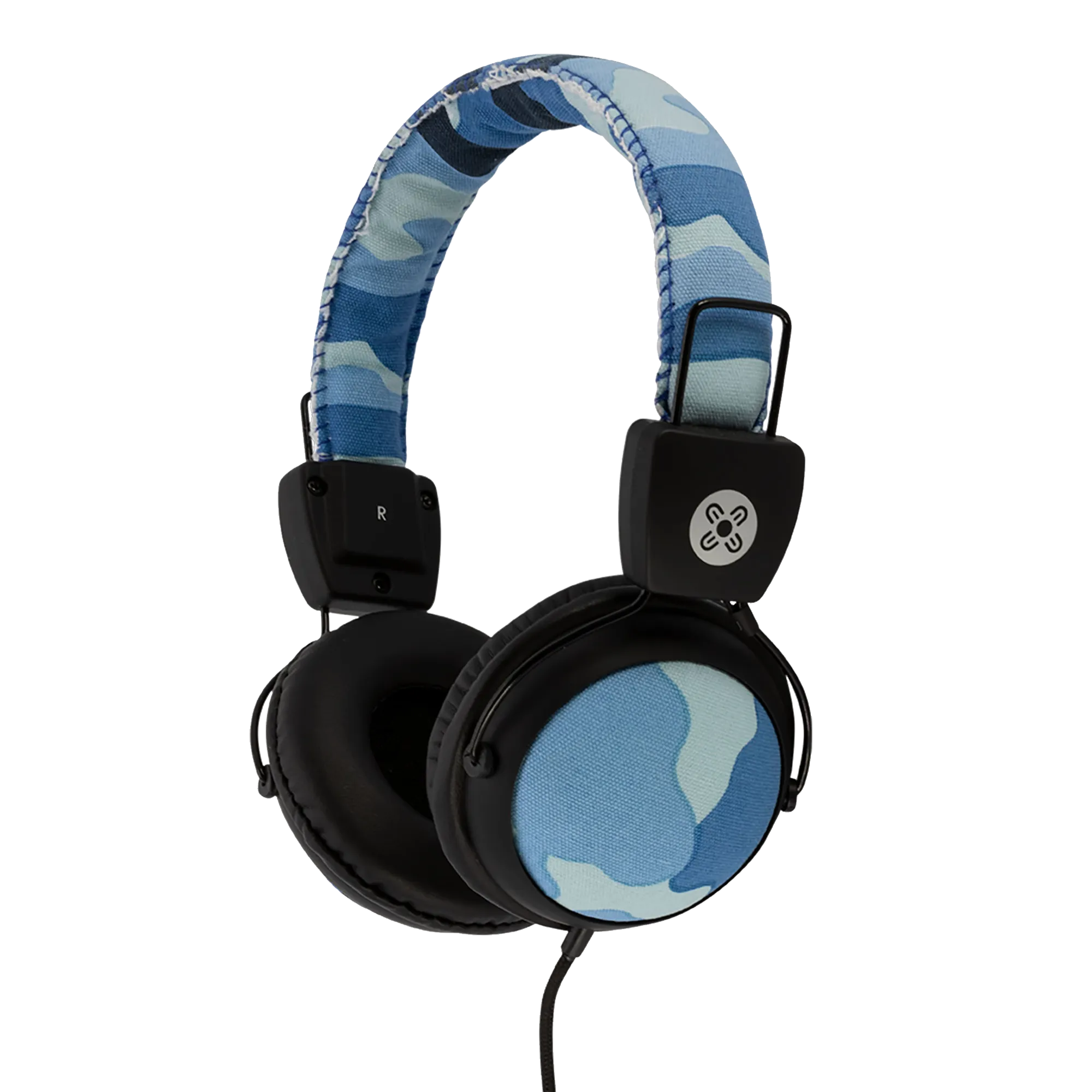 Moki Camo Headphones with In-Line Mic- Blue