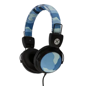 Moki Camo Headphones with In-Line Mic- Blue