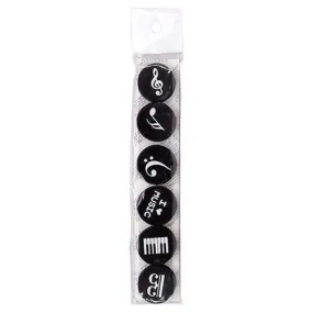 Music Themed Fridge or Whiteboard Magnets (Set of 6)