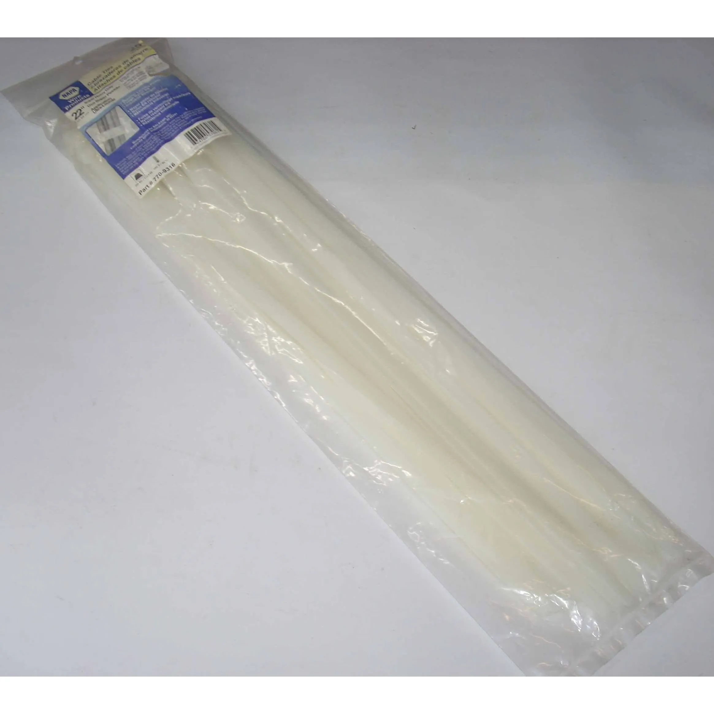 Napa 770-9316 Super Heavy Duty White Cable Ties 0.5 x 22" Long Nylon 6/6 25 pk