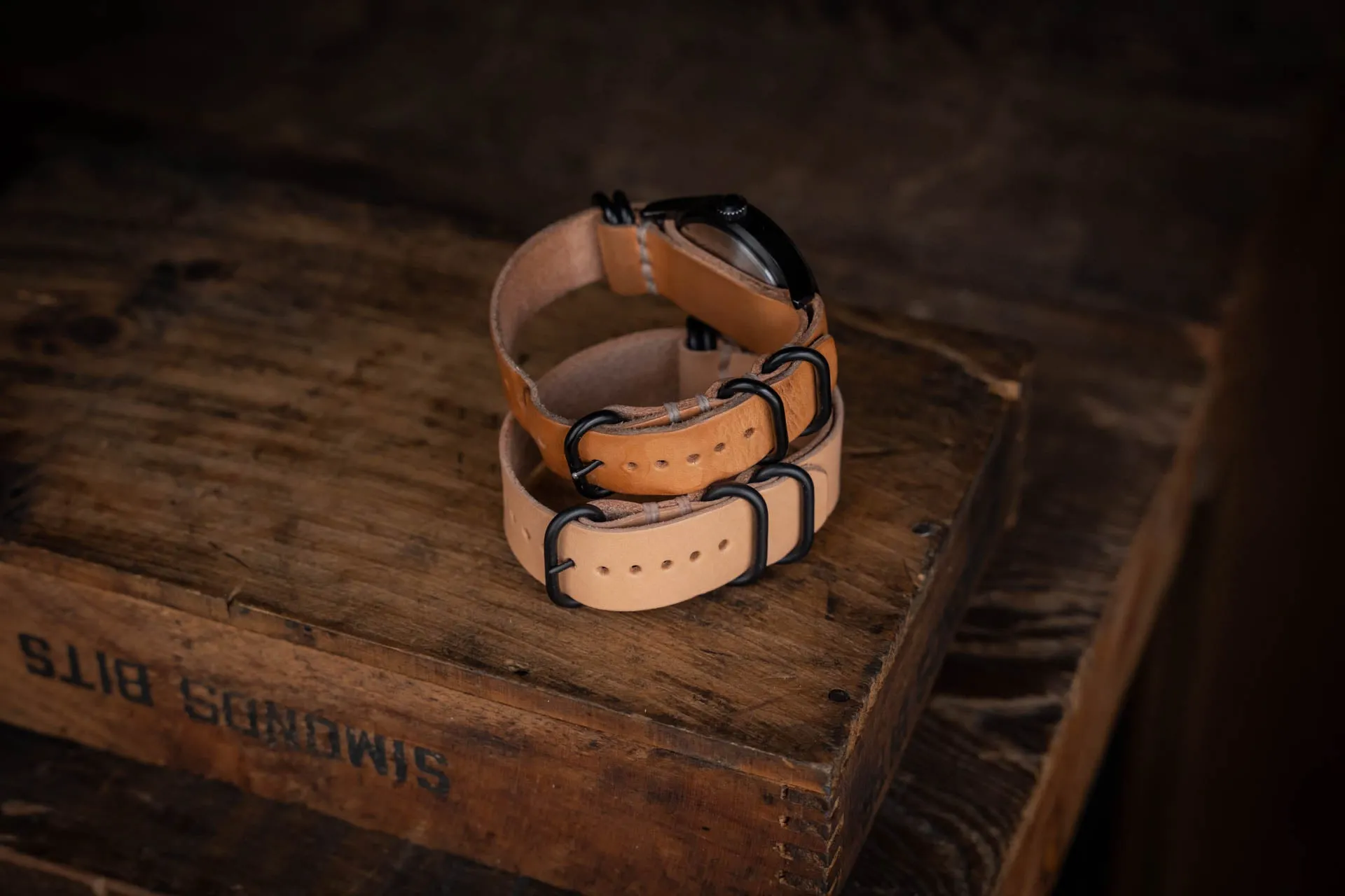 N.A.T.O. Leather Watch Strap Natural