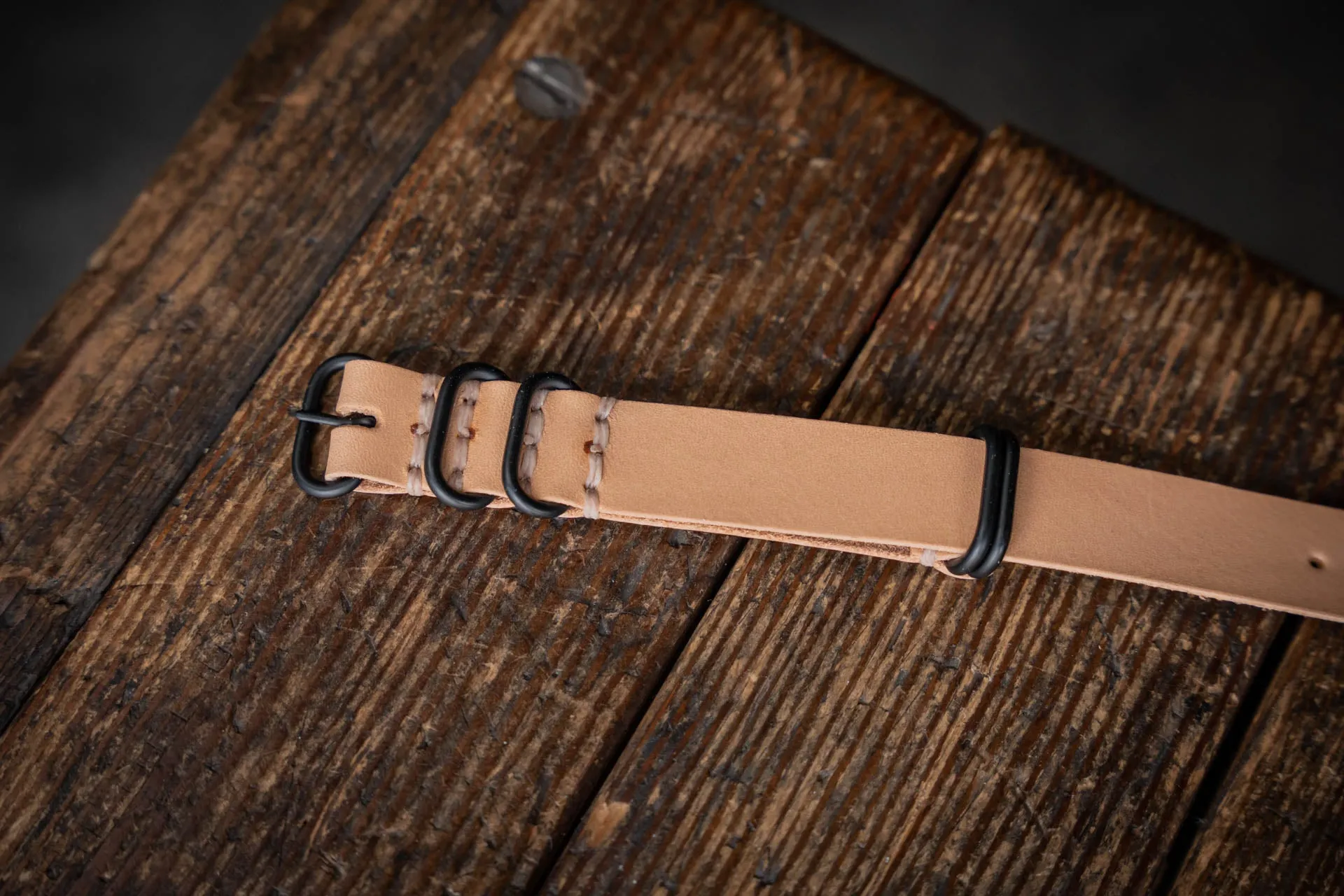 N.A.T.O. Leather Watch Strap Natural