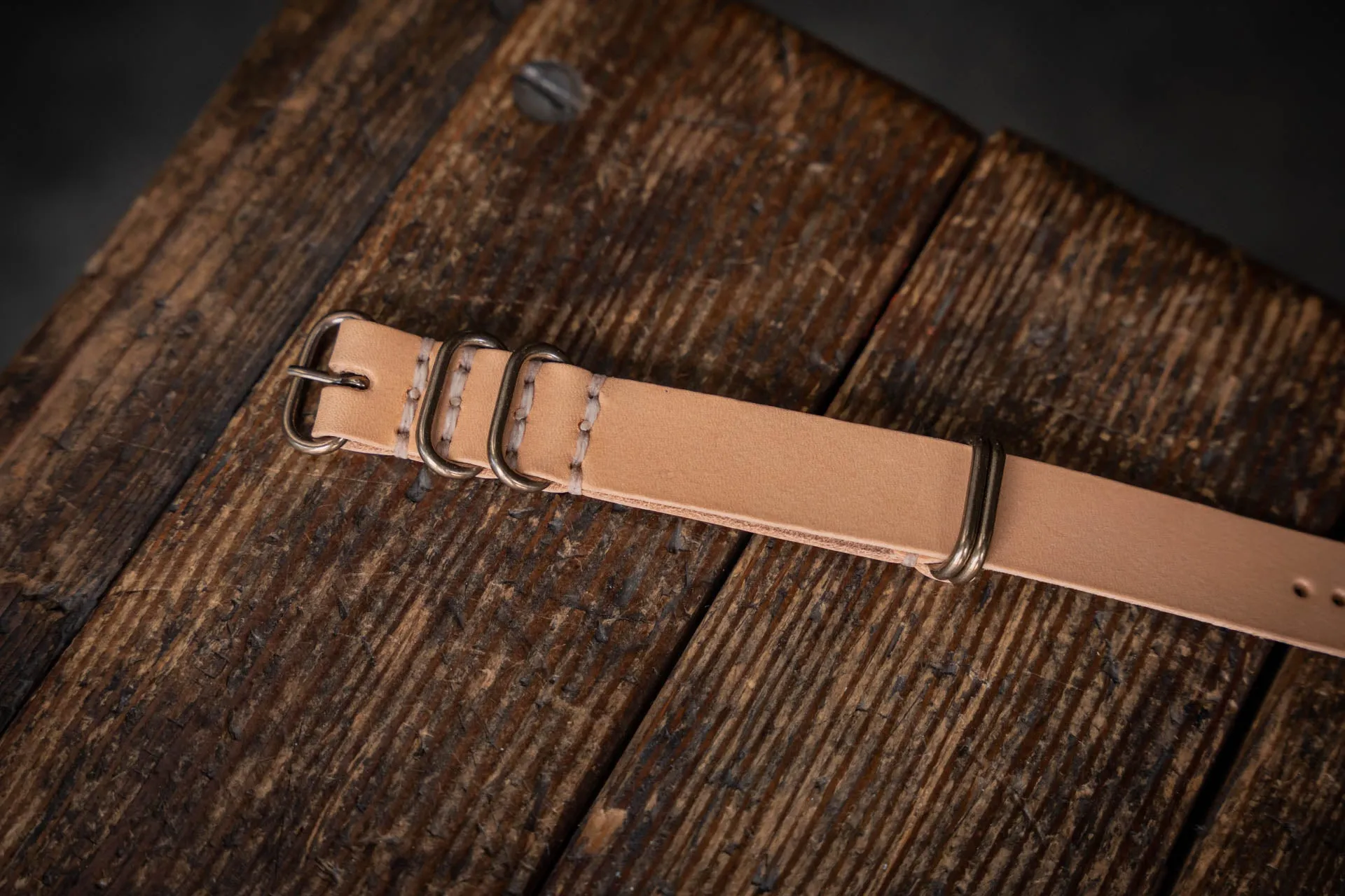 N.A.T.O. Leather Watch Strap Natural