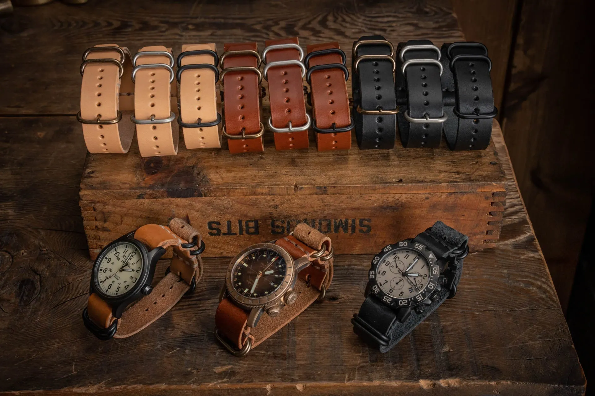 N.A.T.O. Leather Watch Strap Natural