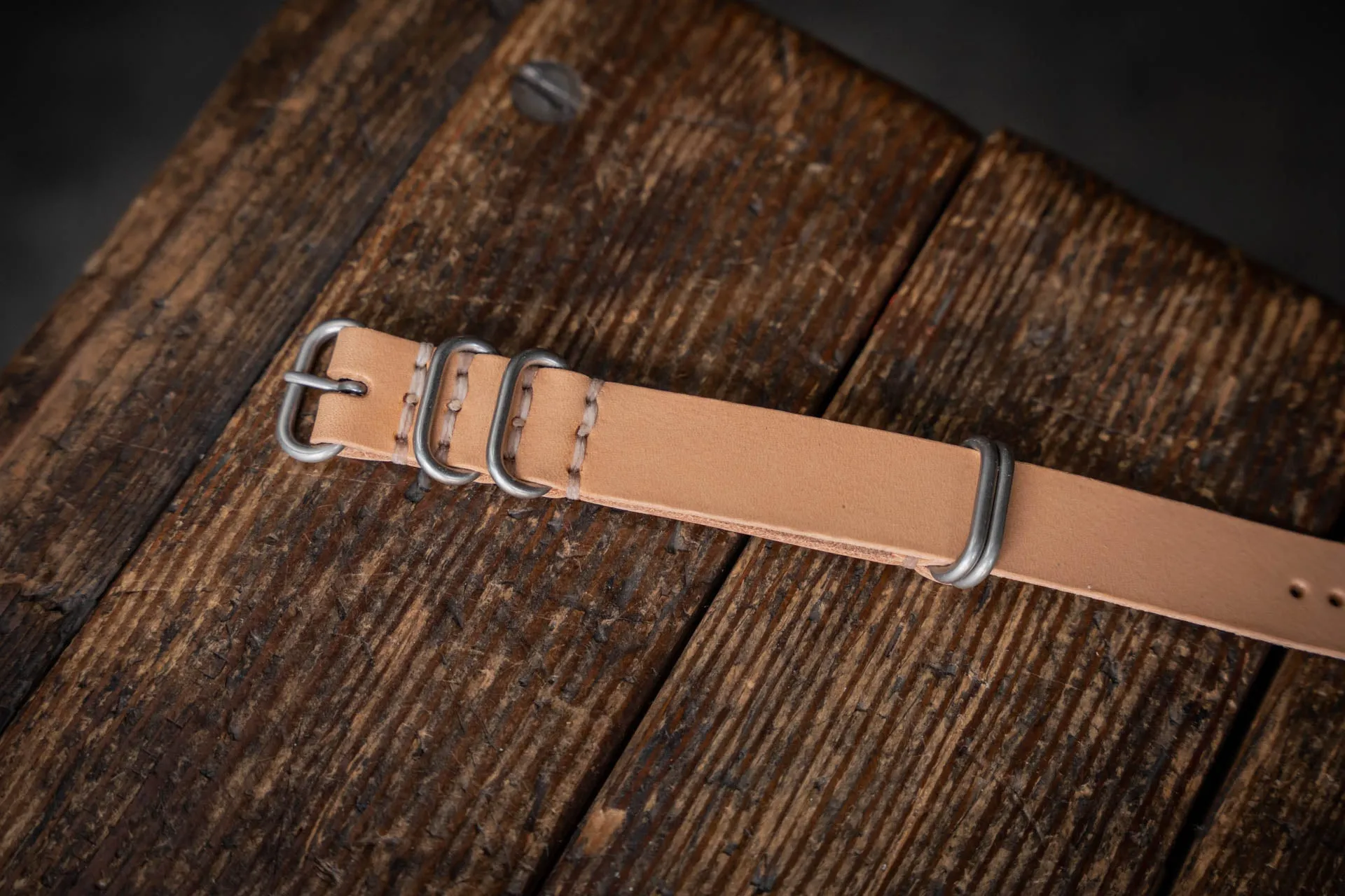 N.A.T.O. Leather Watch Strap Natural