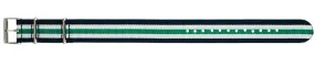 Navy/White/Green Nylon Watch Strap 20mm 179208