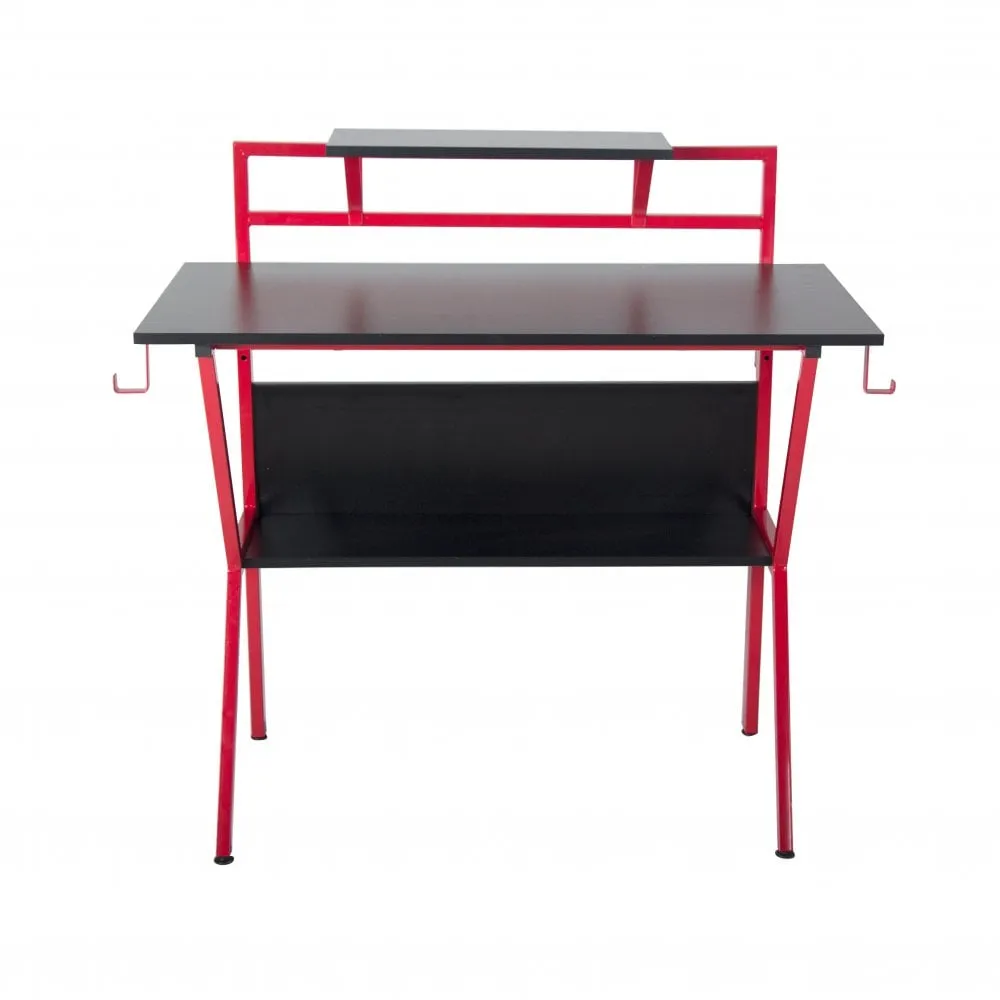 Neo Red Ergonomic 2 Tier Gaming Computer Office Desk