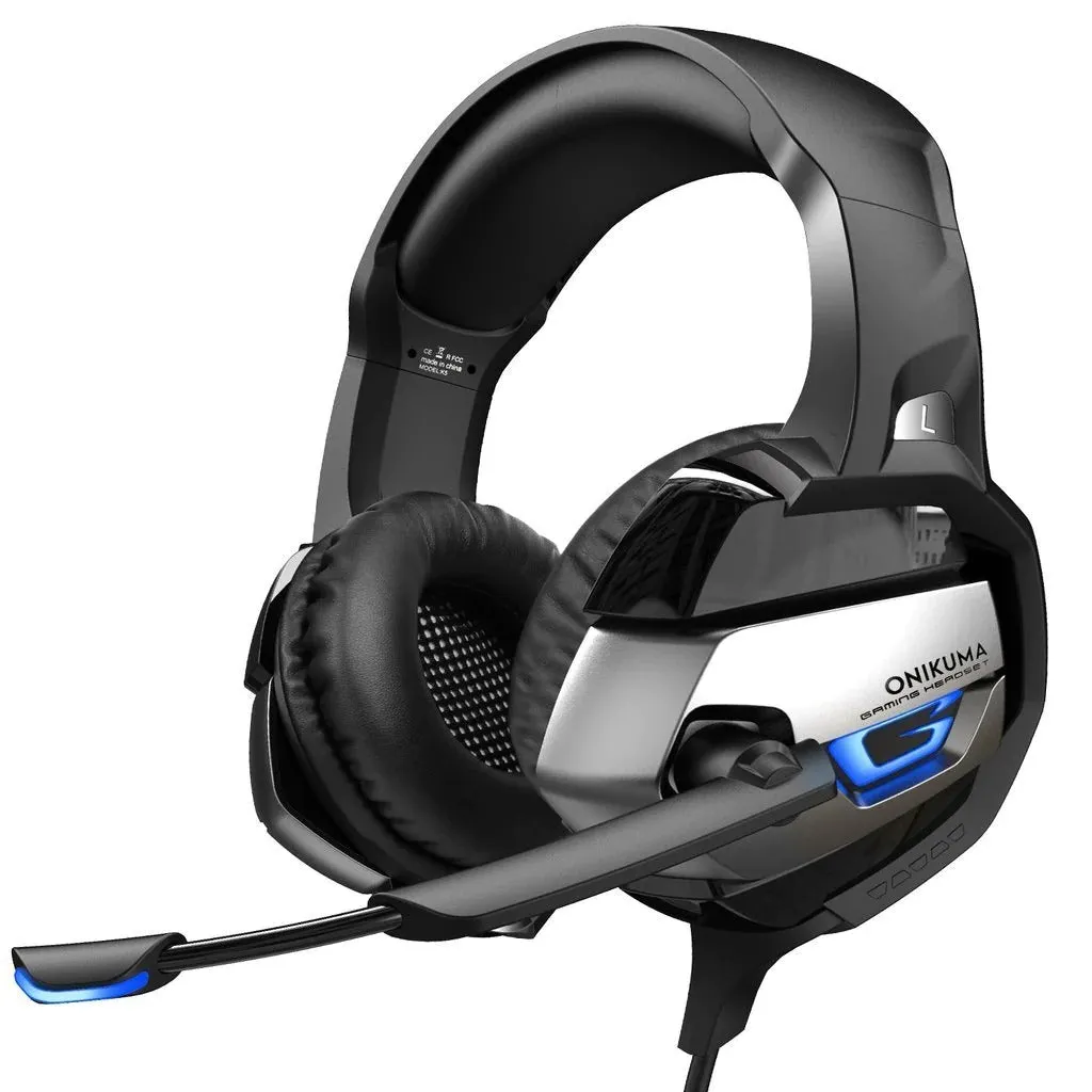 Onikuma K5 Gaming Headset  with Microphone, 7.1 Surround Sound, Noise Canceling for PS4, Xbox One, Laptop, PC