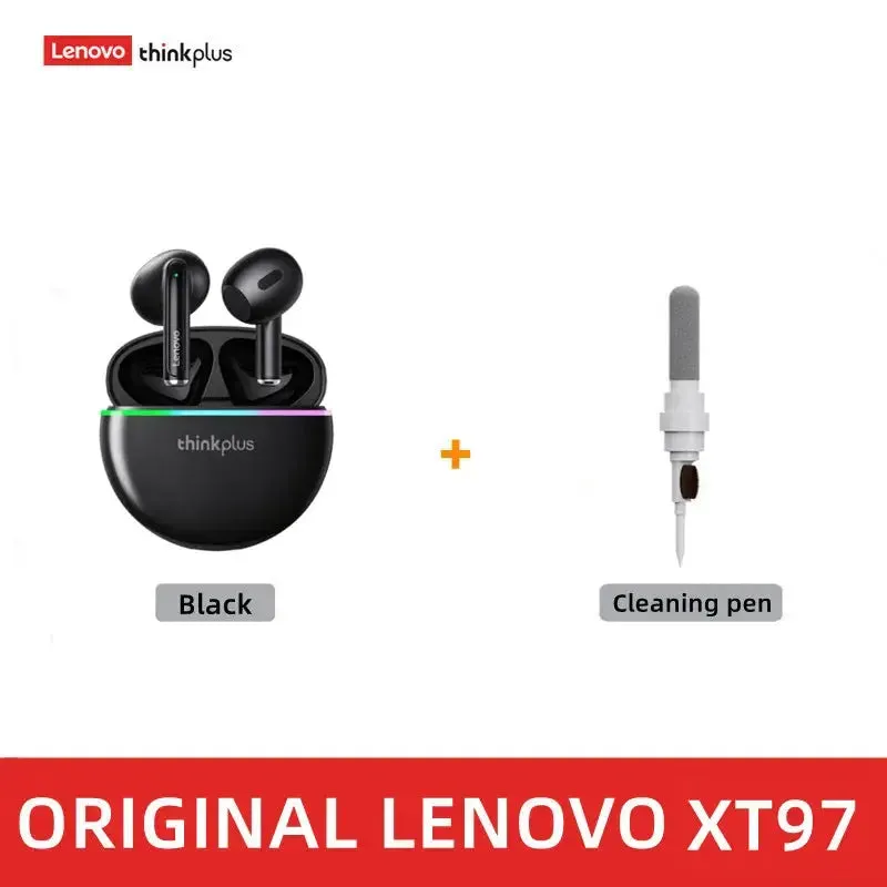 Original Lenovo XT97 TWS Earphones Wireless Bluetooth 5.2 Sport Noise Reduction Headphones Touch Control Colorful Light Earbuds