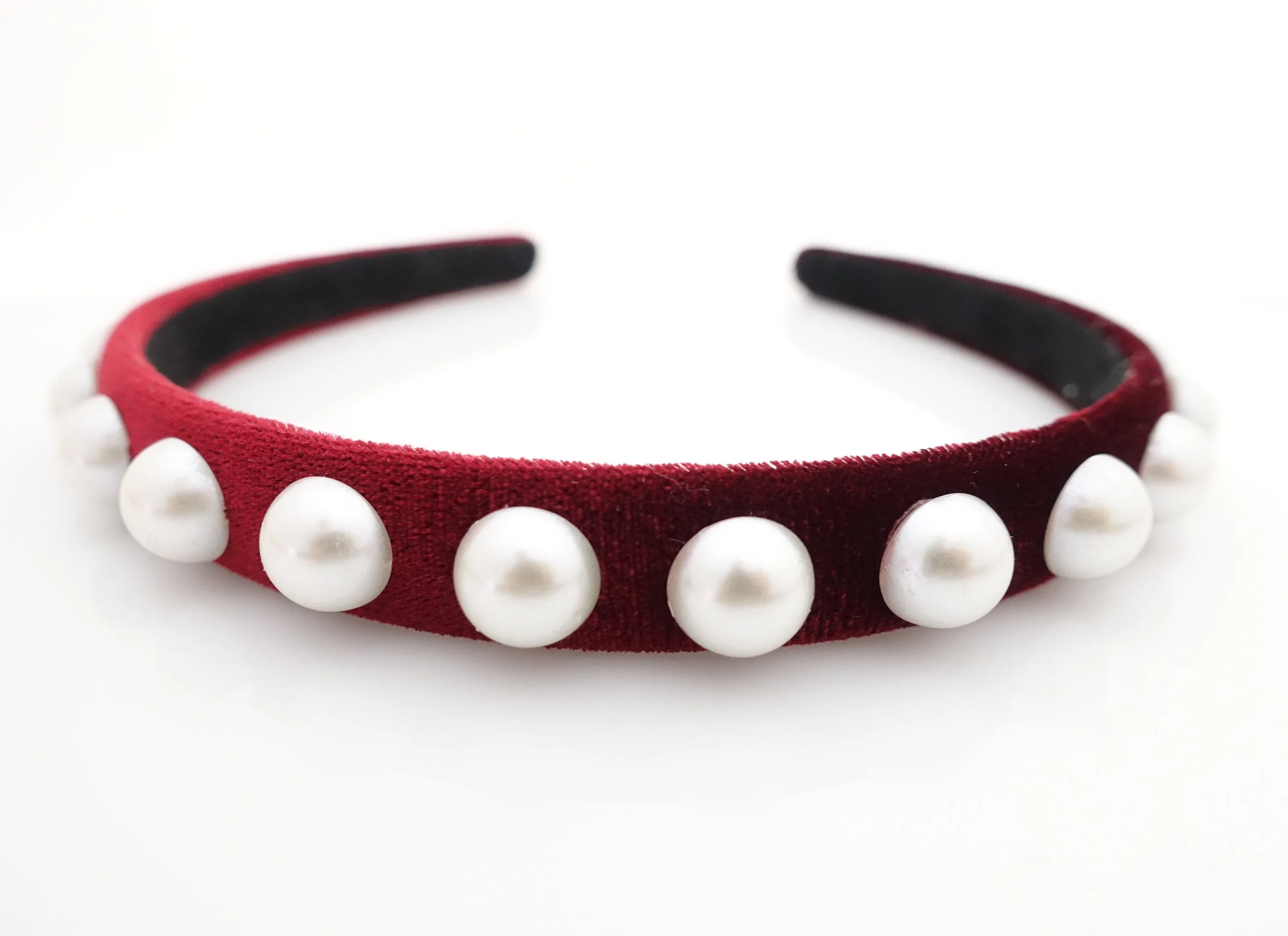 pearl decorated velvet hairband elegant fashion headband for woman