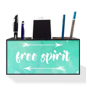 Pen Mobile Stand Holder Desk Organizer - Free Spirit Blue