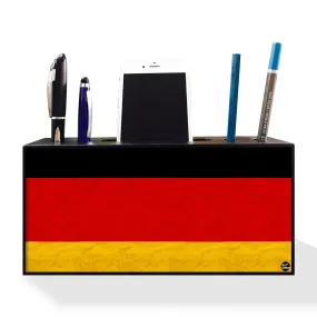 Pen Mobile Stand Holder Desk Organizer - Germany  Vintage Distressed Flag