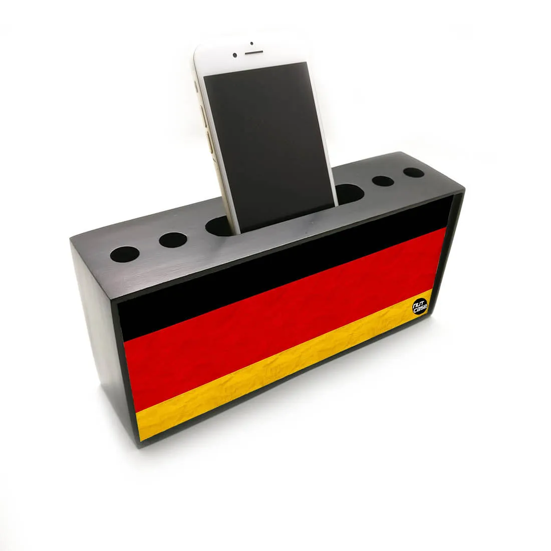 Pen Mobile Stand Holder Desk Organizer - Germany  Vintage Distressed Flag