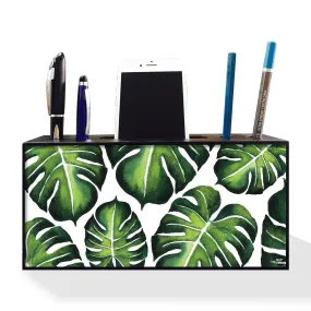 Pen Mobile Stand Holder Desk Organizer - Monstera Leaves