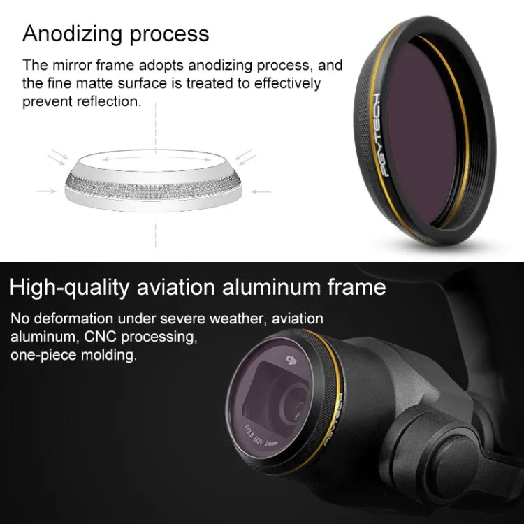 PGYTECH X4S-MRC UV Gold-edge Lens Filter for DJI Inspire 2 / X4S Gimbal Camera Drone Accessories