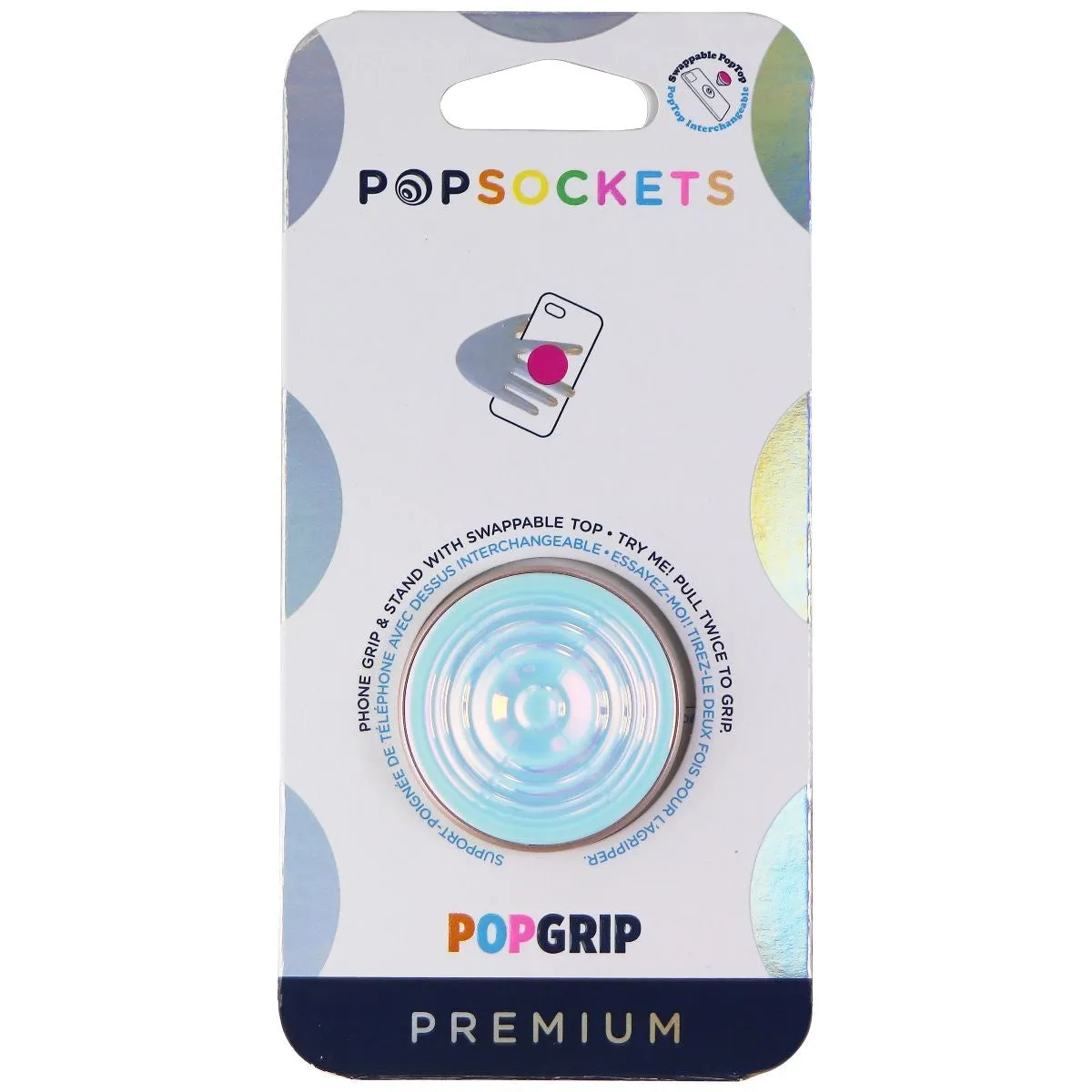 PopSockets Swappable PopGrip Grip and Phone Stand - Ripple Opalescent Blue