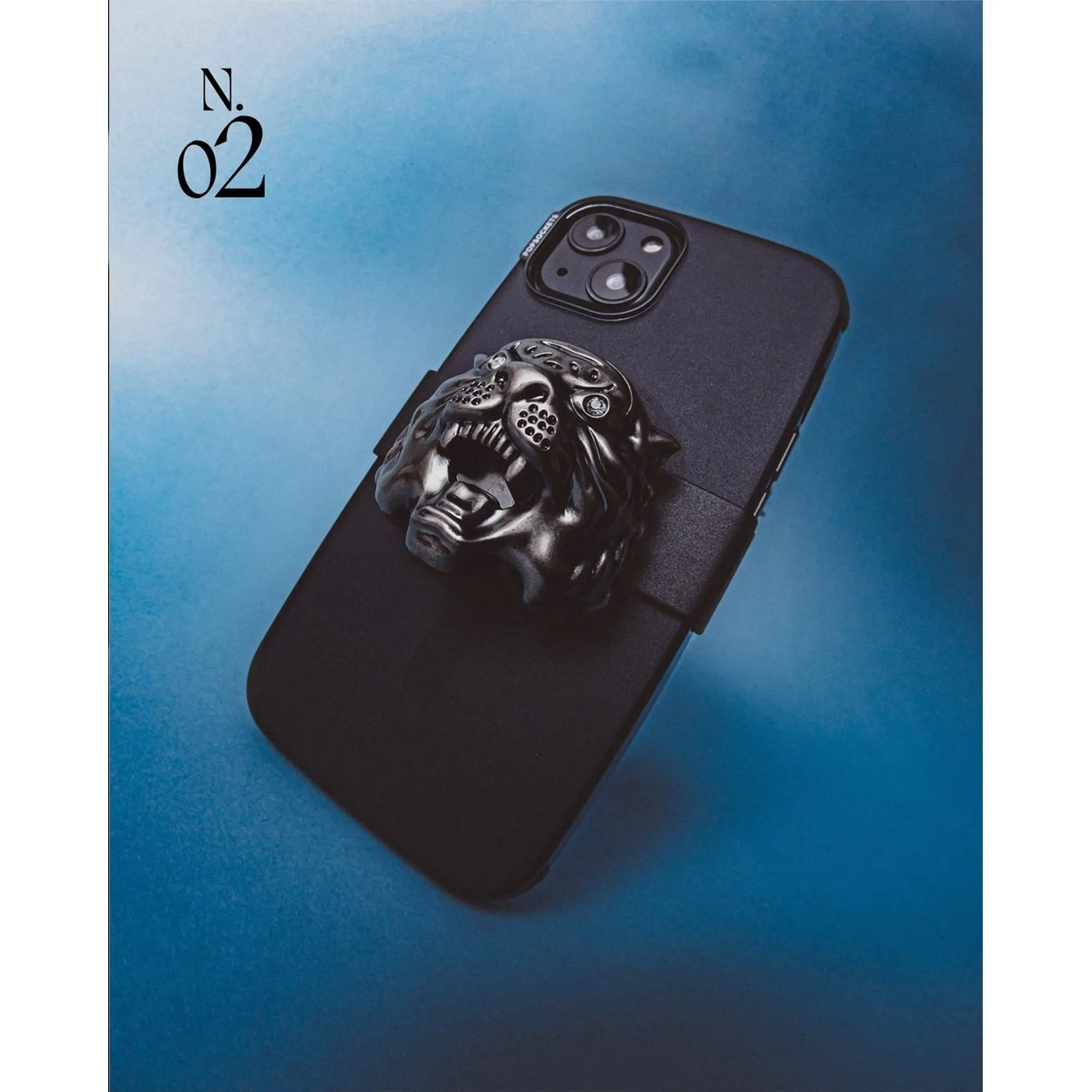 PopSockets Swappable PopGrip Luxe - Heavy Metal Skull / Tigers Eye