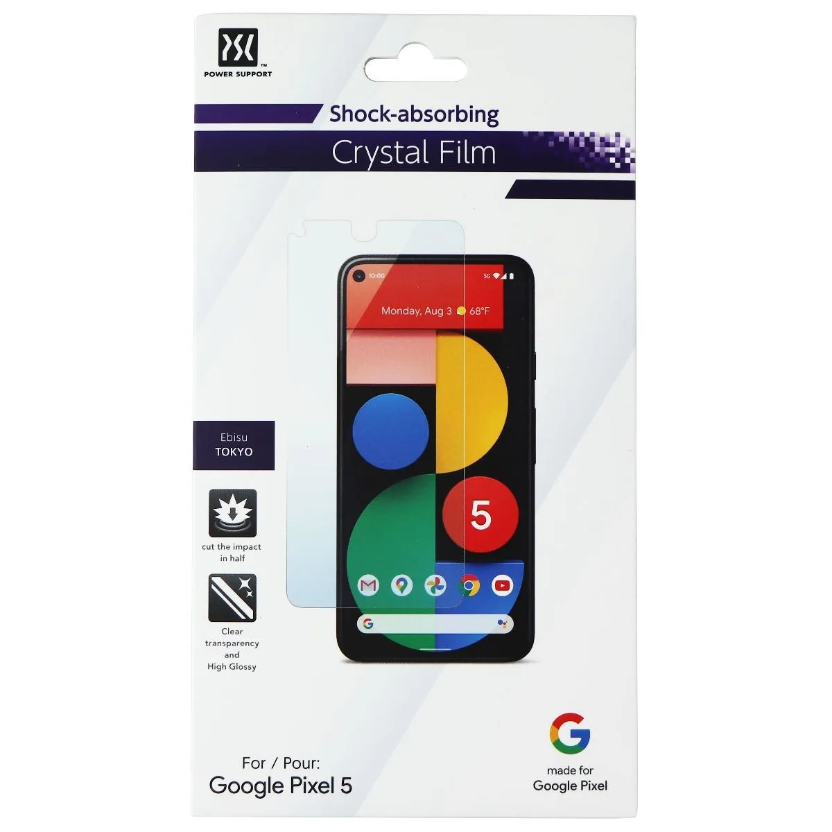 Power Support Crystal Film Screen Protector for Google Pixel 5 - Clear