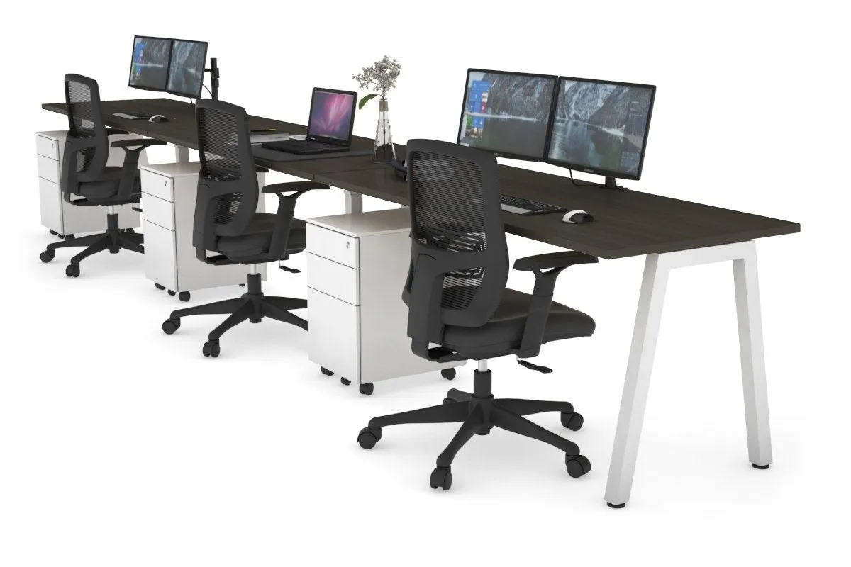 Quadro 3 Person Run Office Workstation [1400L x 700W]