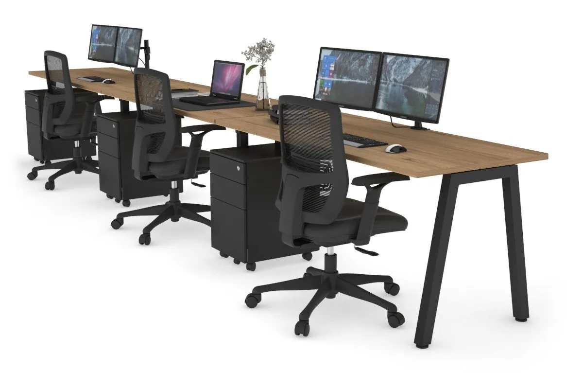 Quadro 3 Person Run Office Workstation [1400L x 700W]