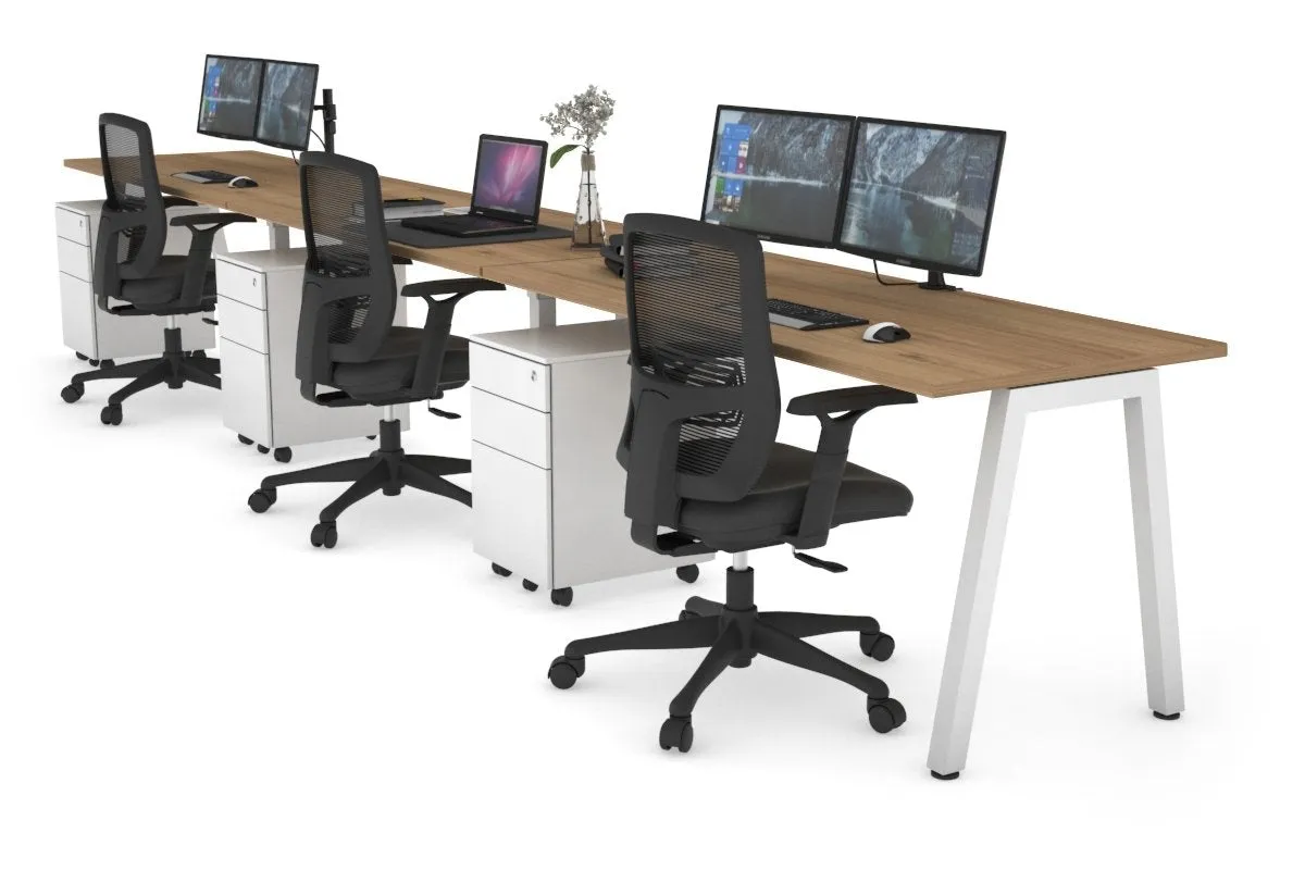 Quadro 3 Person Run Office Workstation [1400L x 700W]