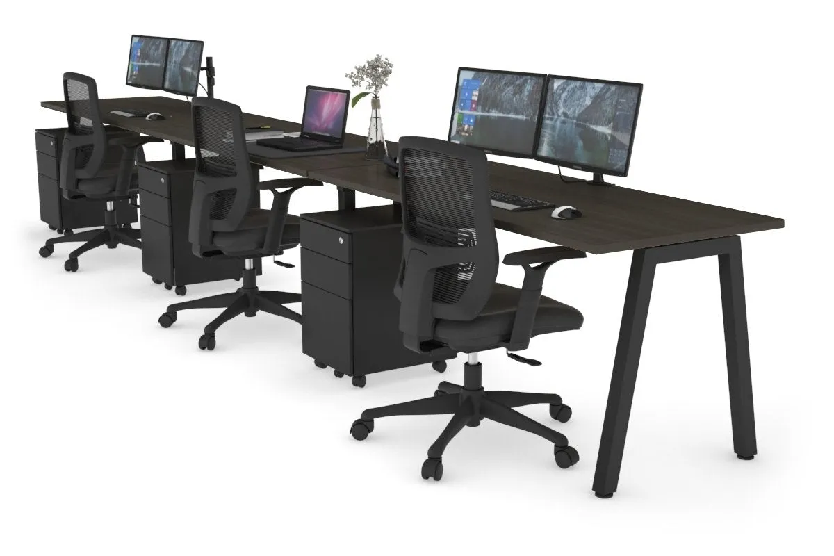 Quadro 3 Person Run Office Workstation [1800L x 700W]