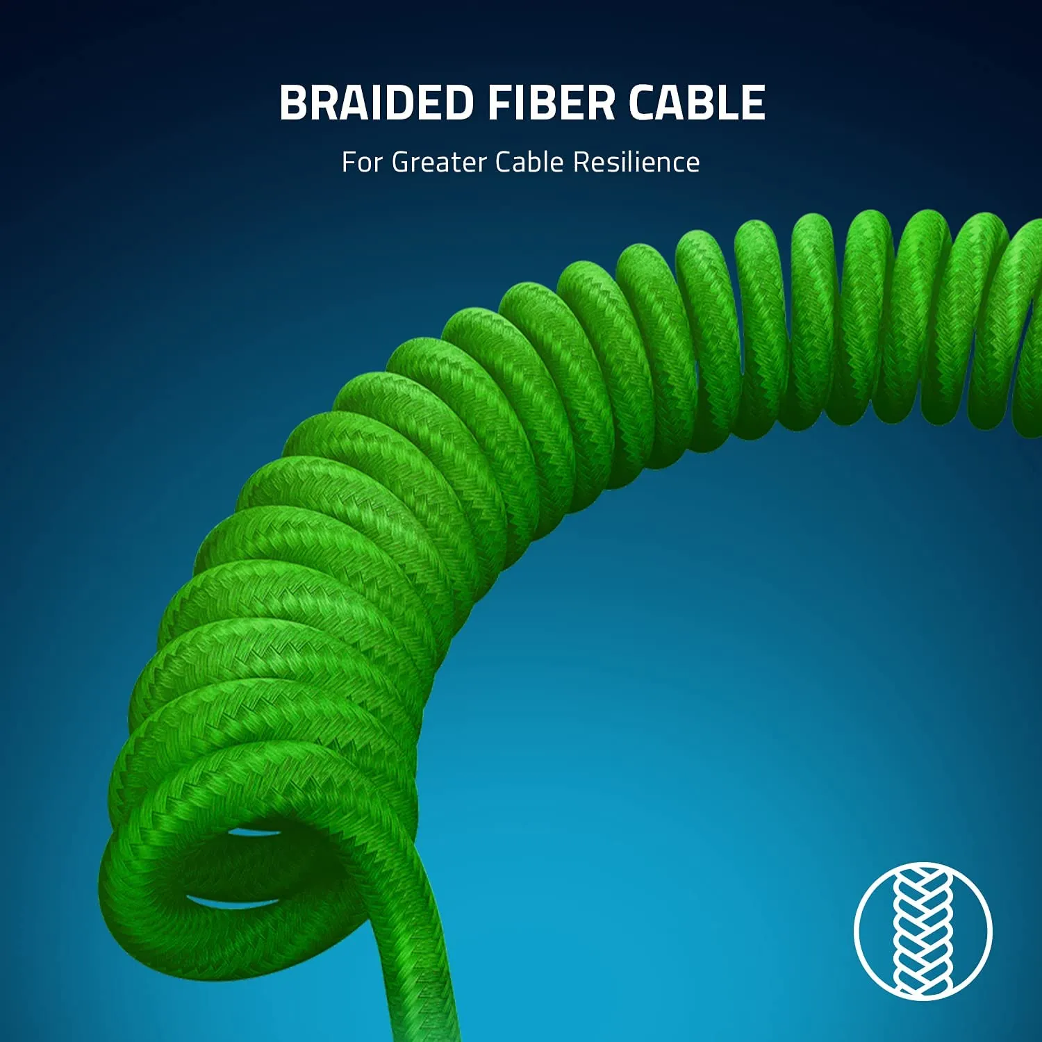 Razer Keycap PBT   Coiled Cable Upgrade Set: Durable Doubleshot PBT - Universal Compatibility - Keycap Removal Tool & Stabilizers - Tactically Coiled & Designed - Braided Fiber Cable - Razer Green