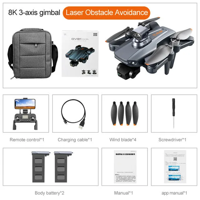 RC Drone RG106 PRO 3-Axis Mechanical Gimbal Obstacle Avoidance 5G WIFI 1KM FPV GPS 8K ESC Camera Brushless Quadcopter