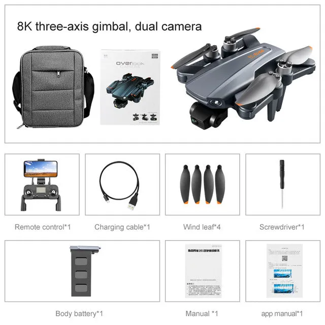 RC Drone RG106 PRO 3-Axis Mechanical Gimbal Obstacle Avoidance 5G WIFI 1KM FPV GPS 8K ESC Camera Brushless Quadcopter