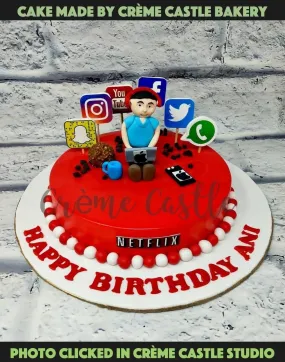 Red Social Media Cake