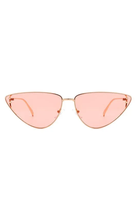 Retro Tinted Flat Lens Fashion Cat Eye Sunglasses