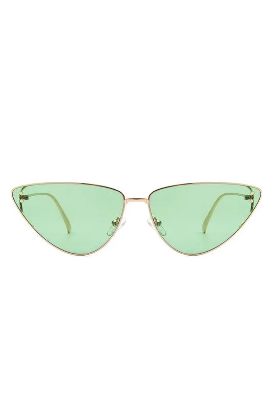 Retro Tinted Flat Lens Fashion Cat Eye Sunglasses